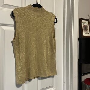 gold shimmer turtleneck sleeveless